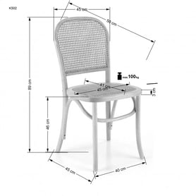 Scaun din lemn Ilian cu spătar ratan - culoare naturală Scaun din lemn z rattanem k502 - natural