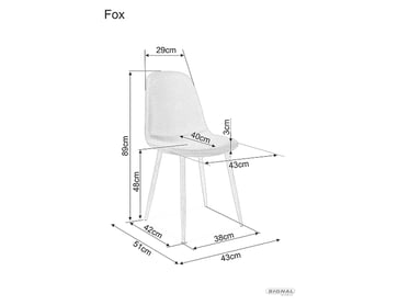 Stolička FOX dub rám / šedý TAP.49 krzesLo fox dAb stelaZ / šedý tap.49