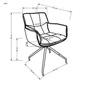 Scaun tapițat K523 gri / negru Židle k523 - Popelový / negru