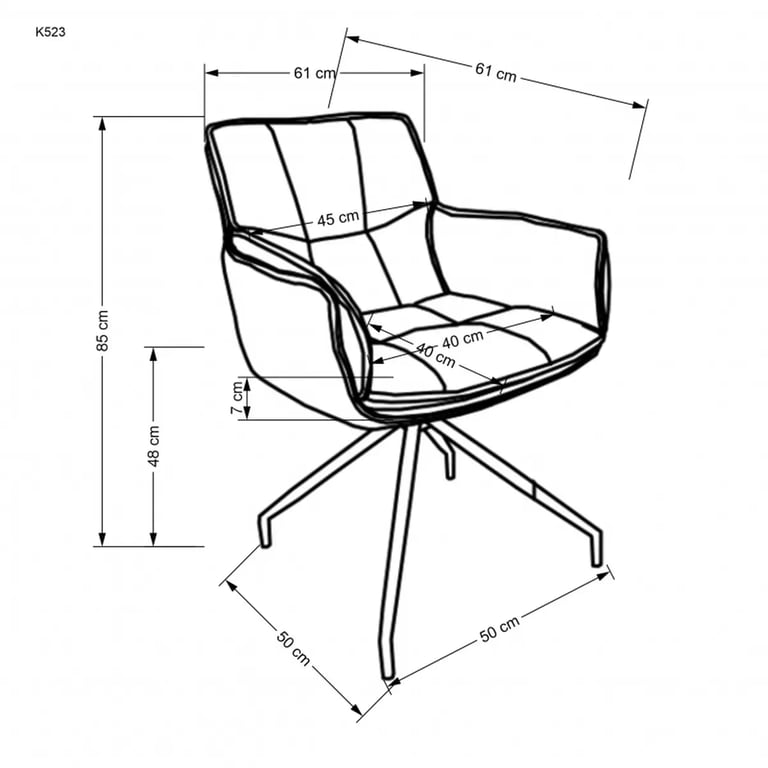 Scaun tapițat K523 gri / negru Židle k523 - Popelový / negru