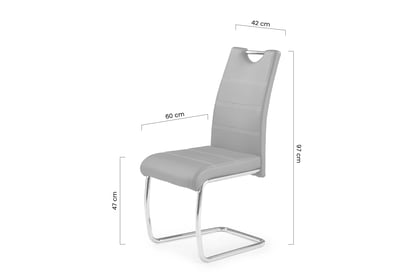 Čalúnená stolička K211 - béžová ekokoža / chrómové nohy Stolička kapicerowane K211 - Béžová Ekokoža / nožičky Chrom