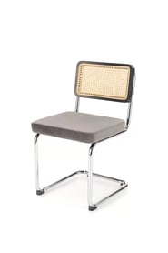 Scaun K504 gri / negru scaune metalowe cu scaun tapițat k504 - popielaty / negru