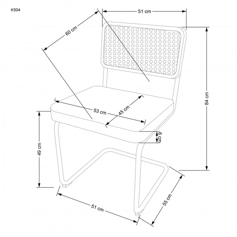 Scaun K504 gri / negru Židle ocelové cu scaun tapițat k504 - Popelový / negru