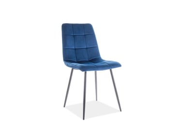 Stolička MILA VELVET Čierny rám/tmavomodrá BLUVEL 86