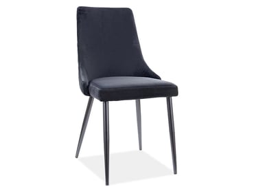 Stolička PIANO B VELVET Čierny rám/Čierny BLUVEL 19