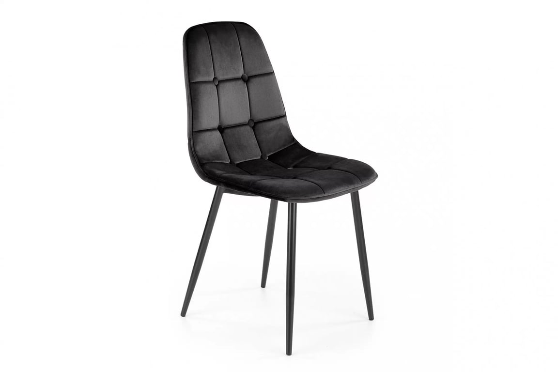 Scaun tapițat K417 - catifea neagră / picioare negre scaune Tapițată K417 - negru welwet / negru Picioare