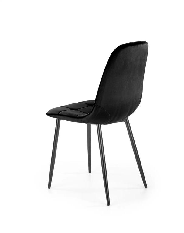 Scaun tapițat K417 - catifea neagră / picioare negre scaune Tapițată k417 - negru velvet