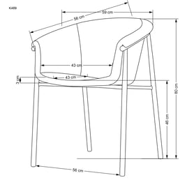 Scaun tapițat K489 - gri Židle čalouněné k489 - Popelový