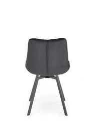 Scaun tapițat rotativ Zamoni - catifea neagră Bluvel 19 / picioare negre Židle čalouněné k519 - negru