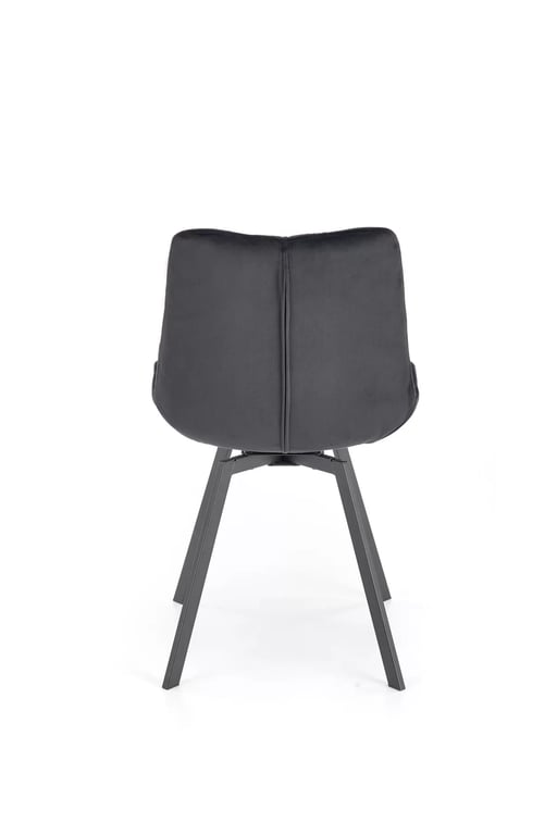 Scaun tapițat rotativ Zamoni - catifea neagră Bluvel 19 / picioare negre Židle čalouněné k519 - negru
