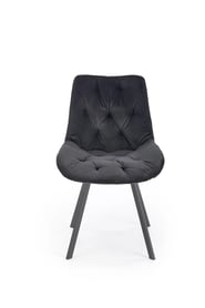 Scaun tapițat rotativ Zamoni - catifea neagră Bluvel 19 / picioare negre Židle čalouněné k519 - negru