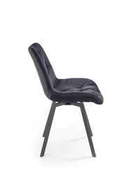 Scaun tapițat rotativ Zamoni - catifea neagră Bluvel 19 / picioare negre Židle čalouněné k519 - negru