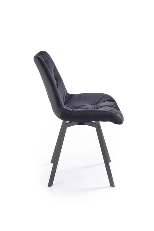 Scaun tapițat rotativ Zamoni - catifea neagră Bluvel 19 / picioare negre Židle čalouněné k519 - negru