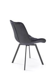 Scaun tapițat rotativ Zamoni - catifea neagră Bluvel 19 / picioare negre Židle čalouněné k519 - negru