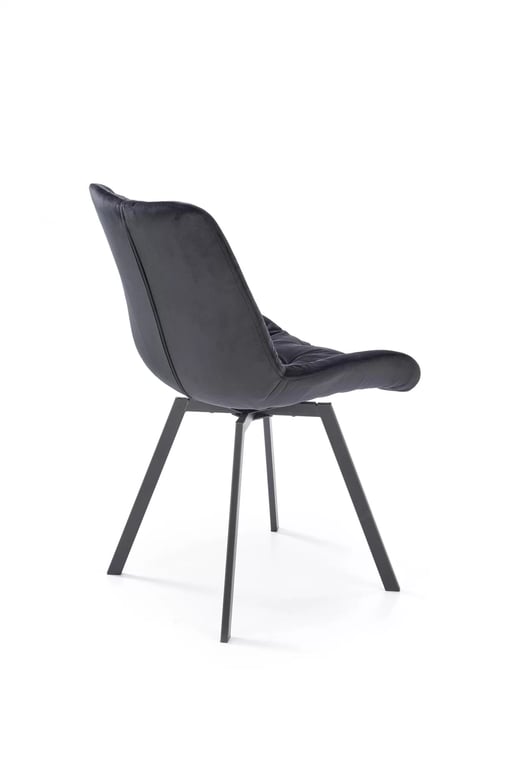 Scaun tapițat rotativ Zamoni - catifea neagră Bluvel 19 / picioare negre Židle čalouněné k519 - negru
