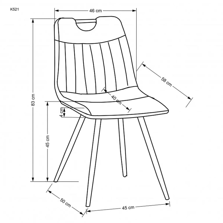 Scaun tapițat K521 - negru scaune Tapițată k521 - negru