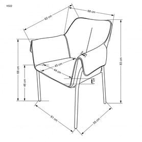 K522 szék - hamuszürke Židle kárpitozott k522 - Popelový