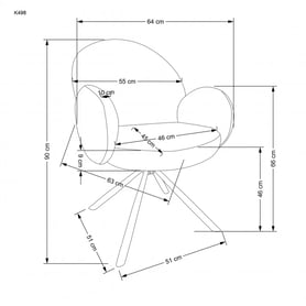 Scaun tapițat K498 - bej Scaun tapițat z podlokietnikami k498 - béžový