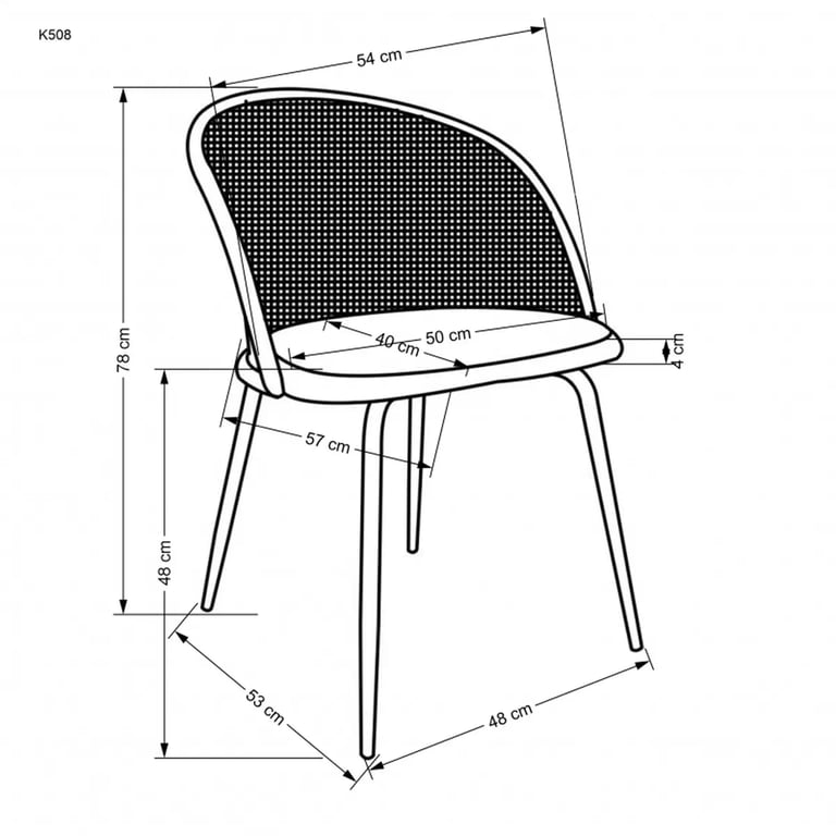 Scaun K508 Gri Židle cu scaun tapițat k508 - Popelový