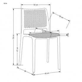 Scaun din plastic K514 - alb Židle z tworzywa k514 - Alb