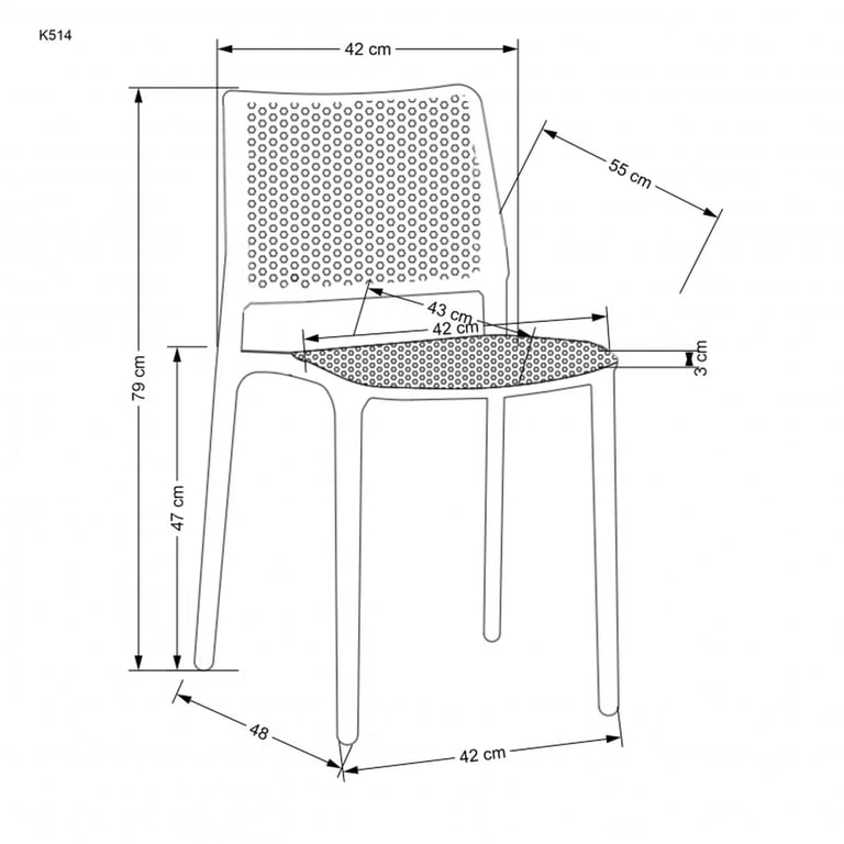 Scaun din plastic K514 - alb Židle z tworzywa k514 - Alb