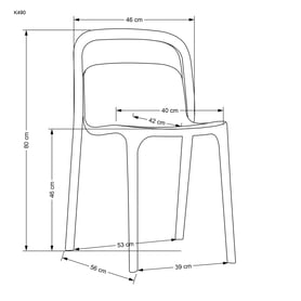 Stohovateľná jedálenská stolička K490 - biela Stolička z tworzywa sztucznego k490 - Biely