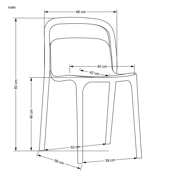 Scaune din plastic K490 Negru Židle z tworzywa sztucznego k490 - negru