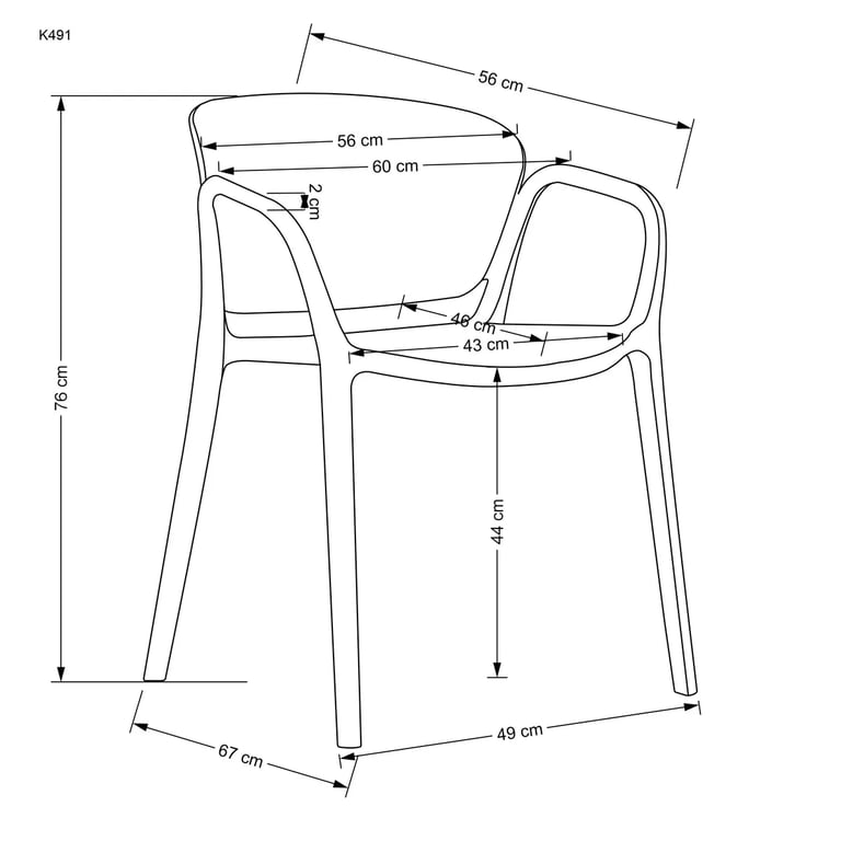 Scaune din plastic K491 alb Židle z tworzywa sztucznego k491 - Alb