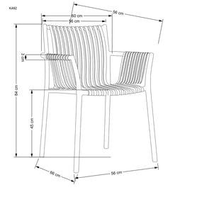 Scaun plastic K492 - alb Židle z tworzywa sztucznego k492 - Alb