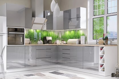 Set mobilă bucătărie Aspen 250x270 cm – gri lucios