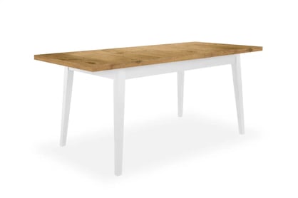 Rozkládací jídelní stůl Paris 120-160 cm - dub lancelot / bílé nohy Stůl na bialych nogach