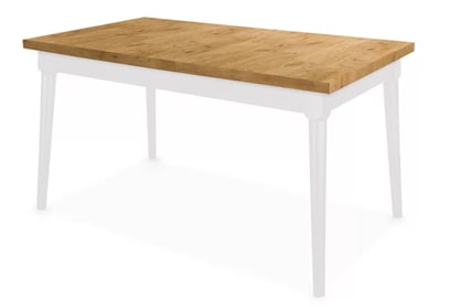 Rozkládací jídelní stůl Ibiza 140-180 cm - dub lancelot / bílé nohy