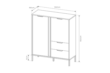 Komoda Interi so zásuvkami 100 cm - Antracitová Komoda dvojdverová so zásuvkami Interi 100 cm - Antracytová 