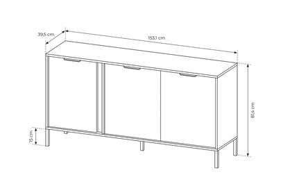 Komoda Interi 150 cm - antracitová Komoda trojdverová Interi 150 cm - Antracytová 