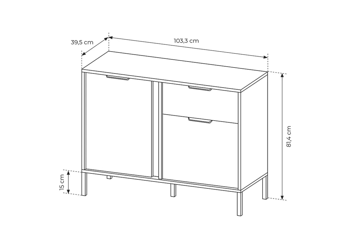 Komoda Interi 100 cm - Antracitová Komoda dvojdverová z szuflada Interi 100 cm - Antracytová 