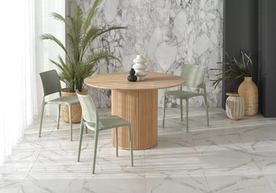 Masă rotundă din lemn Rodlin 120 cm - stejar natural lopez stůl okragly, Dub přírodní