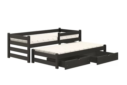 Alis alul kihúzható gyerekágy - fekete / 90x200