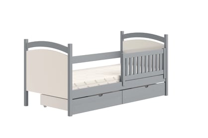 Amely gyerekágy, szárazon törölhető rajztáblával - szürke / 70x140 Lozko dzieciece Amely 70x140 z tablica suchoscieralna - szürke 