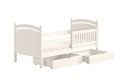 Pat copii cu tablă de scris Amely 80x180 - culoare alb
