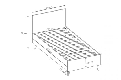 Balio gyerekágy 80x180 cm - szürke Lozko dzieciece Balio 80x180 cm - szürke