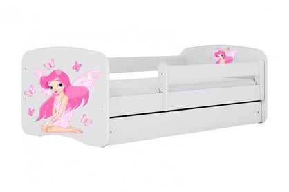Pat copii Bonzo 80x160 cu sertar - alb / design zână