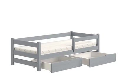Pat copii podea Alis - culoare gri, 80x200
