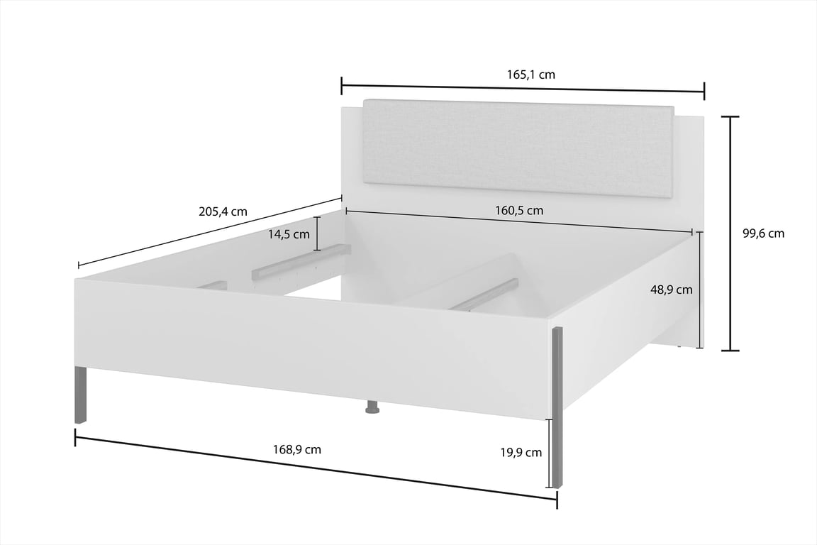 Jukon ágy 160x200 cm - kasmír / fekete lábak Lozko Jukon 160 x 200 - kasmír / fekete Lábak