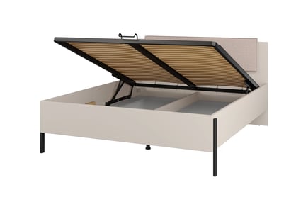 Jukon ágy 160x200 cm ágyneműtartós - kasmír / fekete lábak Lozko Jukon 160 x 200 tárolokkal - kasmír / fekete Lábak
