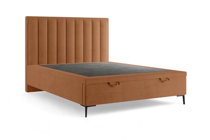 Boxspring posteľ Misel 140x200 S vnútorným úložným priestorom- červený zamat Magic Velvet 2213 / nožičky čierny  Boxspring posteľ Misel 140x200 S vnútorným úložným priestorom- červený zamat Magic Velvet 2213 / nožičky čierny 