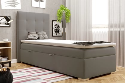 Boxspring postel mládežnická Basim 90x200 šedá postel mládežnická