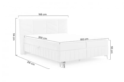 Boxspring posteľ Penia 160x200 s úložným priestorom - krémový hydrofóbny zamat Element 17 Boxspring posteľ Penia 160x200 s úložným priestorom - Krémový zamat hydrofobowy Element 17