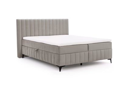 Pat continental Verona 180x200 cu ladă pentru lenjerie - catifea hidrofobă bej Amon 16