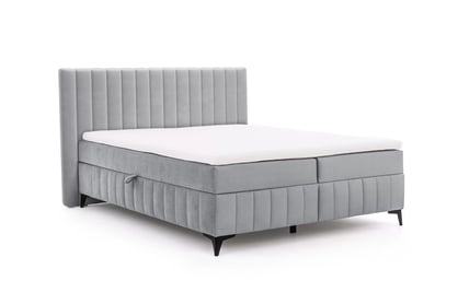 Pat continental Verona 180x200 cu ladă pentru lenjerie - catifea hidrofobă gri Amon 10