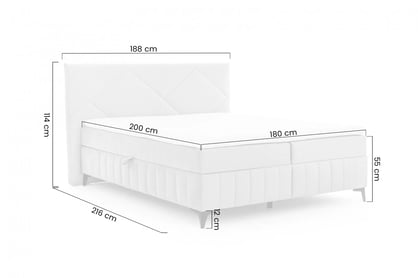 Boxspring posteľ Wasil 180x200 s úložným priestorom - zelený hydrofóbny zamat Element 12 Boxspring posteľ Wasil 180x200 s úložným priestorom - Zelený zamat hydrofobowy Element 12